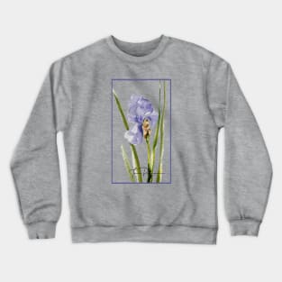 Lavender Purple Blue Iris Watercolor Crewneck Sweatshirt